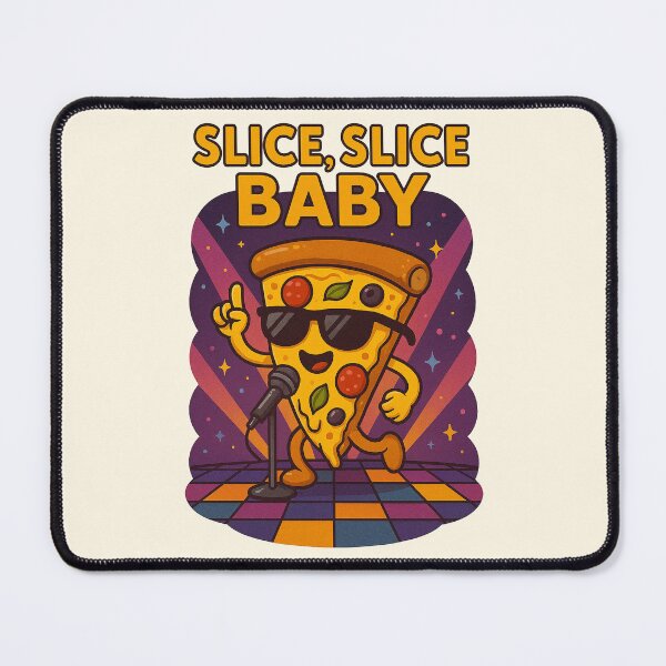 Item preview, Slice Slice Baby Funny Pizza Singing – Retro Vintage Cartoon Design designed and sold by Patternicity.