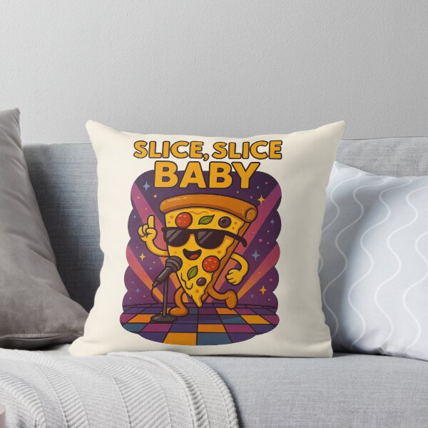Item preview, Slice Slice Baby Funny Pizza Singing – Retro Vintage Cartoon Design designed and sold by Patternicity.