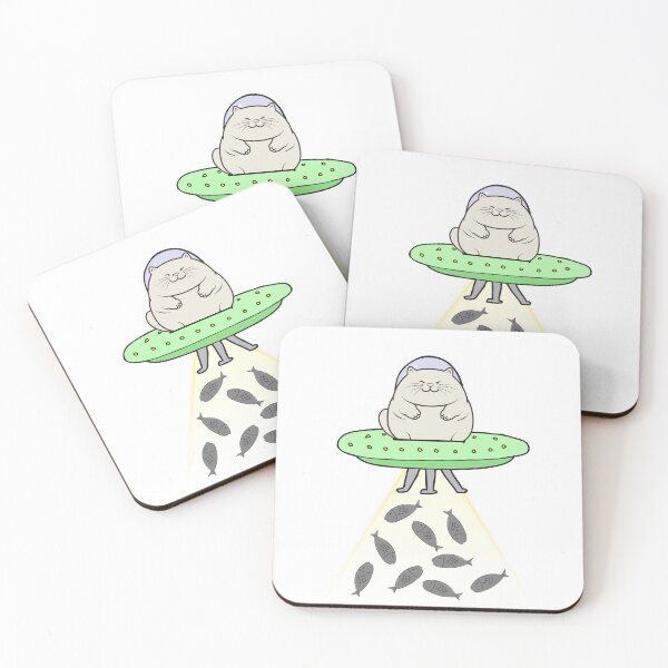 Item preview, Funny fat cat is in a spaceship abducting food designed and sold by Pet Station.