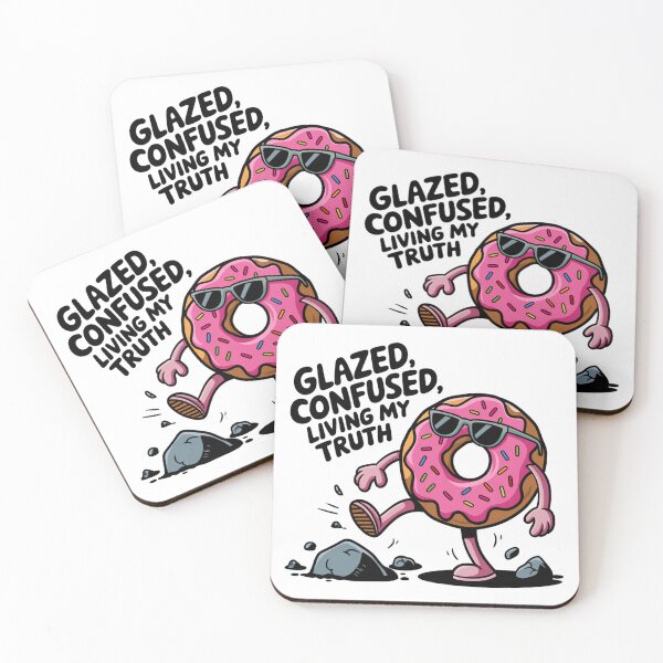 Item preview, Funny Glazed Confused Living My Truth Donut Cartoon Design designed and sold by badburropress.