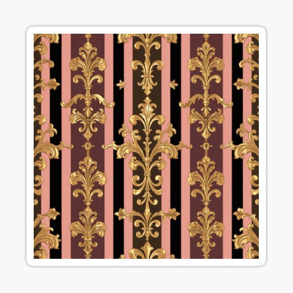 Item preview, Dusk Pink, Brown & Maroon Striped Gold Damask designed and sold by DesignsByPrnces.
