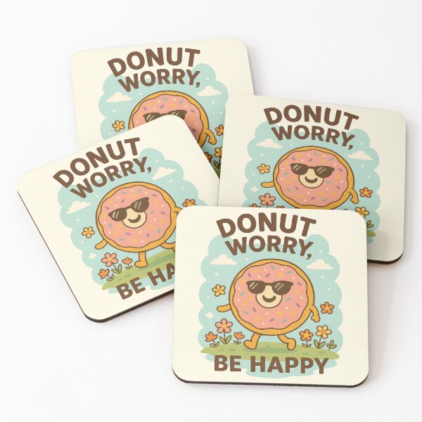 Item preview, Donut Worry Be Happy | Cute Donut Cartoon Retro Vintage Style designed and sold by Patternicity.