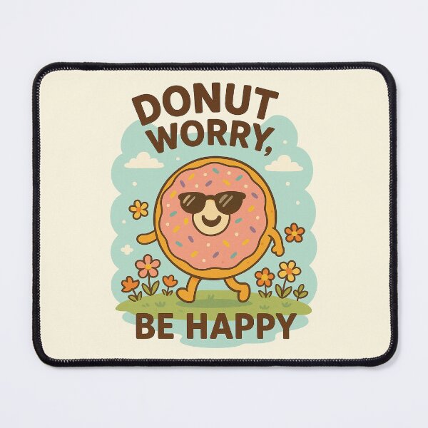 Item preview, Donut Worry Be Happy | Cute Donut Cartoon Retro Vintage Style designed and sold by Patternicity.
