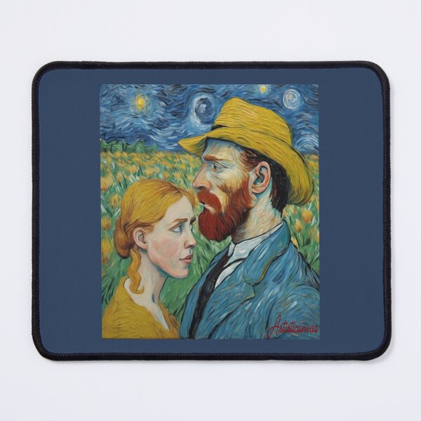 Item preview, "Starry Night Encounter: Vincent van Gogh and the Sunflower Field" designed and sold by Artisticanvas.