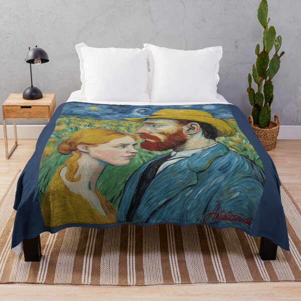 Item preview, "Starry Night Encounter: Vincent van Gogh and the Sunflower Field" designed and sold by Artisticanvas.