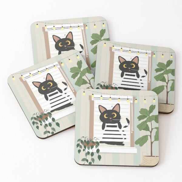 Item preview, Cat caught in the window designed and sold by Wild-N-Whimsy.