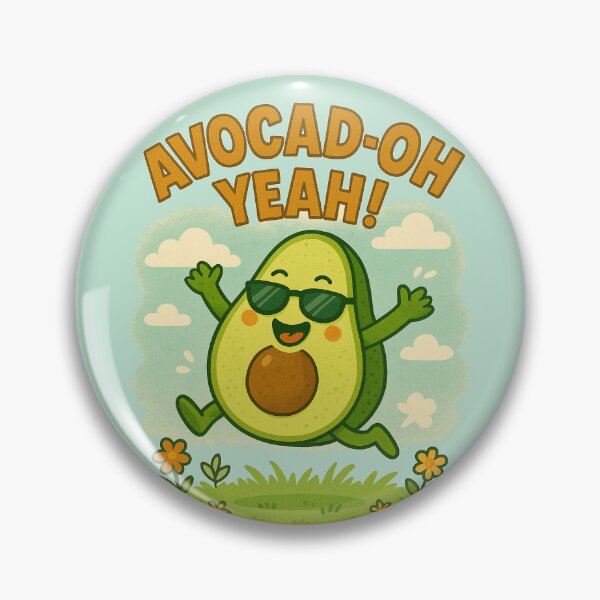 Item preview, Avocad-oh Yeah! Cute Happy Avocado Cartoon Art designed and sold by Patternicity.