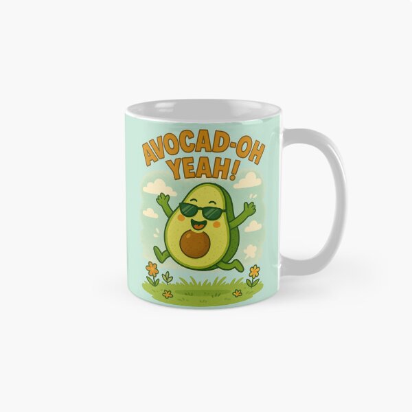 Item preview, Avocad-oh Yeah! Cute Happy Avocado Cartoon Art designed and sold by Patternicity.