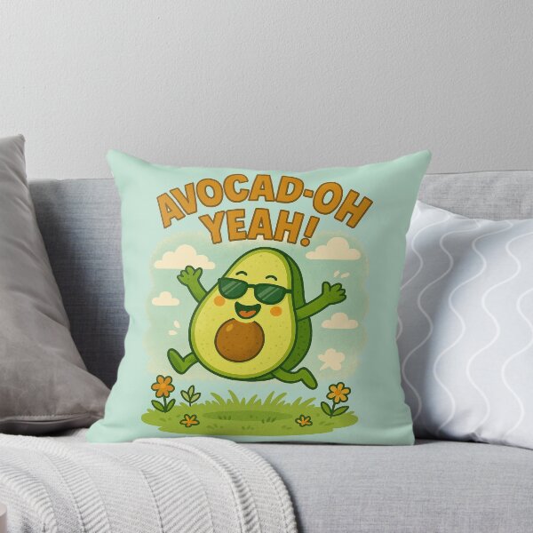 Item preview, Avocad-oh Yeah! Cute Happy Avocado Cartoon Art designed and sold by Patternicity.