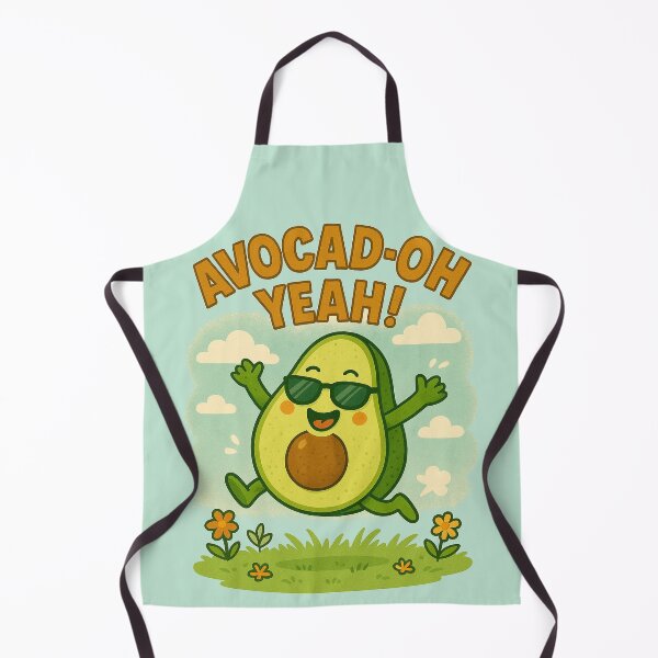 Item preview, Avocad-oh Yeah! Cute Happy Avocado Cartoon Art designed and sold by Patternicity.