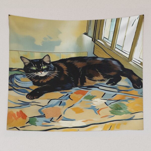 Item preview, A Black Cat Resting From A Day of Mischief designed and sold by brentwooddsgn.