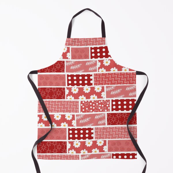 Item preview, Horizontal Red and white and flower tape inspired pattern designed and sold by ReynoldsFun.