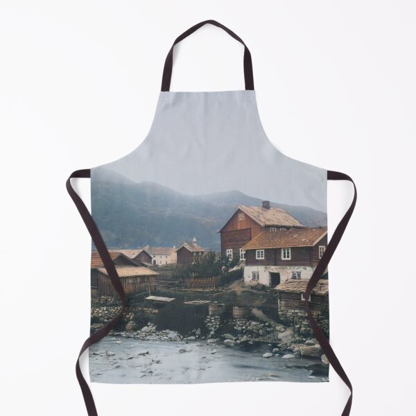 Item preview, Houses next to a river in Norway designed and sold by 19th Century in Color.