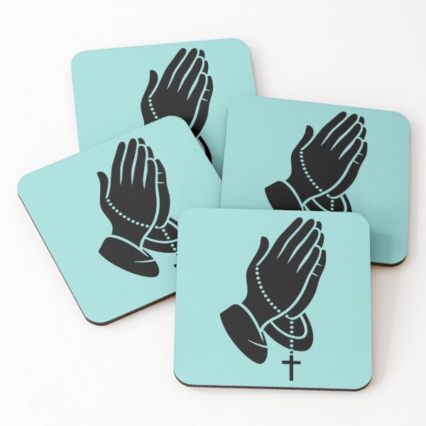 Item preview, Praying Hands with Rosary Silhouette Art designed and sold by theartfulaspie.