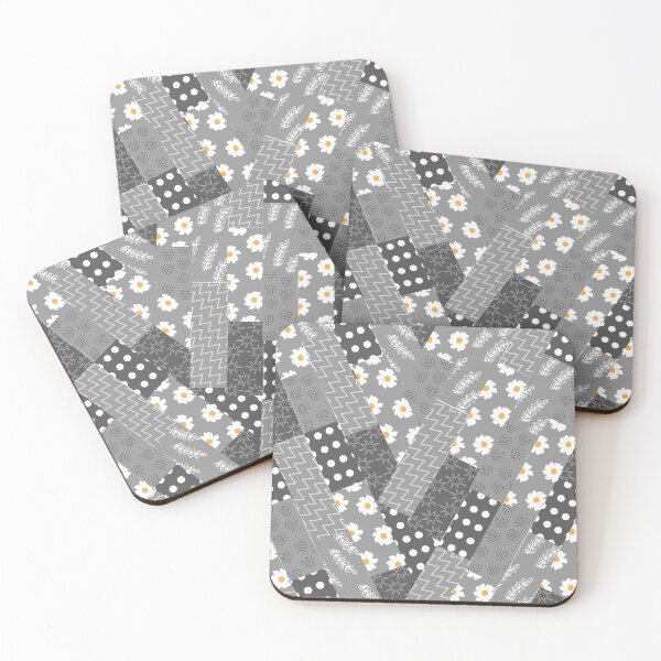 Item preview, Grey and white and flower tape inspired v slanted pattern designed and sold by ReynoldsFun.