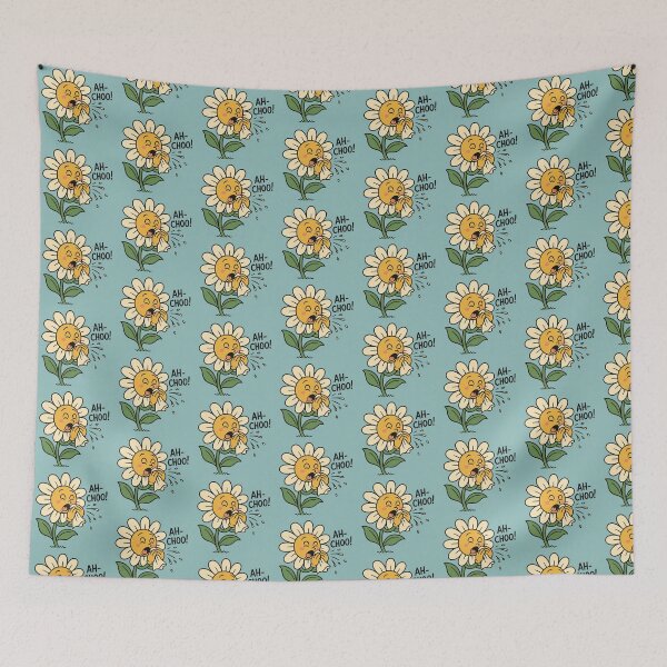 Item preview, Daisy cartoon flower sneezing designed and sold by rintintinnnz.