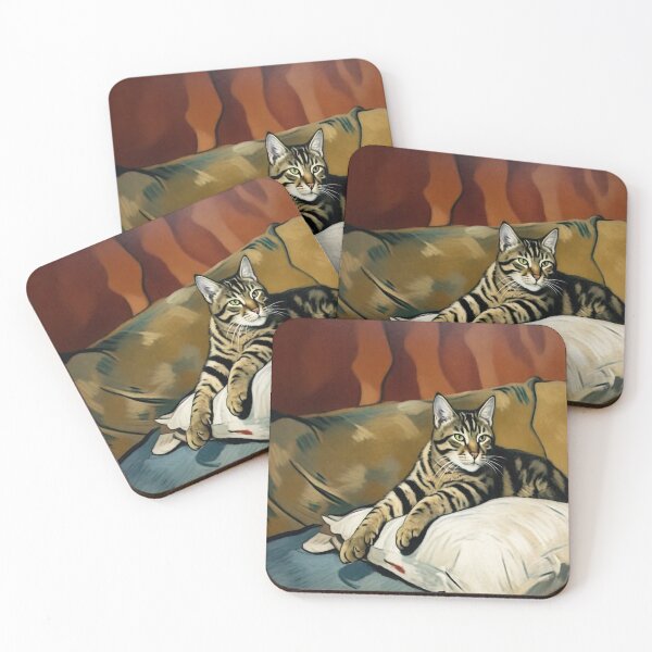 Item preview, Portrait of Kimba the Tabby Cat designed and sold by brentwooddsgn.