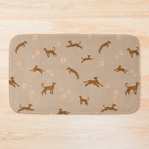 Item preview, Brown doodle dogs with daisies allover pattern on tan designed and sold by RRuffieuxStudio.