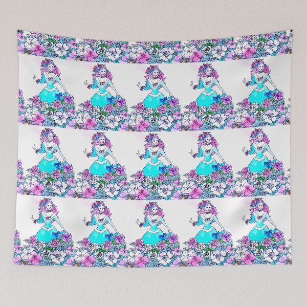 Item preview, Girl Watercolor Painting Pink Rose Skirt Childs Room Art designed and sold by Sarah  Rajkotwala.