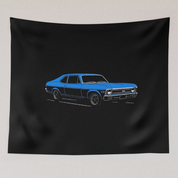 Item preview, Blue 1969 Chevy Nova SS Muscle Car Minimalist Art designed and sold by TheArtOfCar.