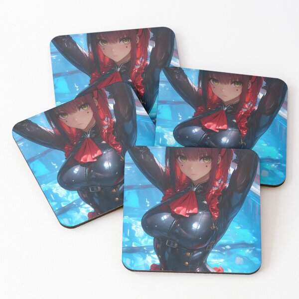 Item preview, Swimwear Heroine Anime Girl Red Ribbon Glossy Bodysuit Pool Vibe designed and sold by Cautenjari.
