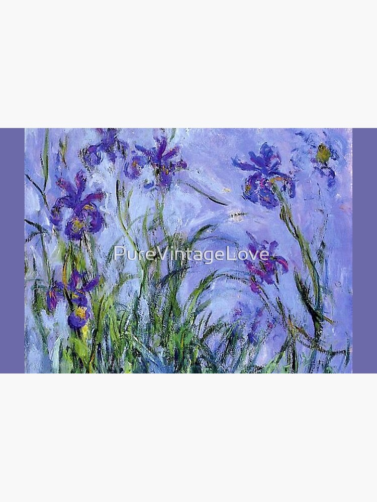 Aperçu 2 sur 2. Skin adhésive d'ordinateur avec l'œuvre Claude Monet : Iris Lilas 1914 créée et vendue par PureVintageLove.