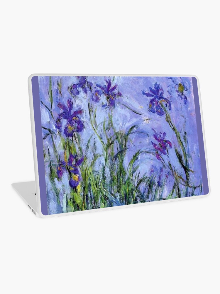 Aperçu 1 sur 2. Skin adhésive d'ordinateur avec l'œuvre Claude Monet : Iris Lilas 1914 créée et vendue par PureVintageLove.