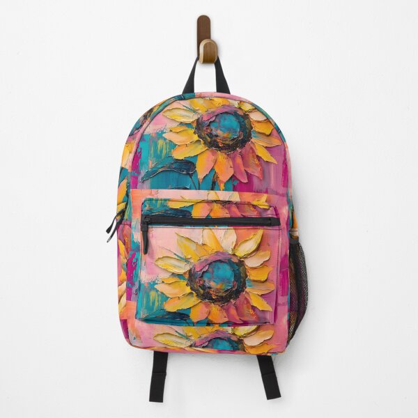 Item preview, Radiant Sunflower Floral Impasto Art - Bold Yellow and Orange Petals Against a Vivid Multicolored Dream AI Generated designed and sold by OlfactoART Studio.