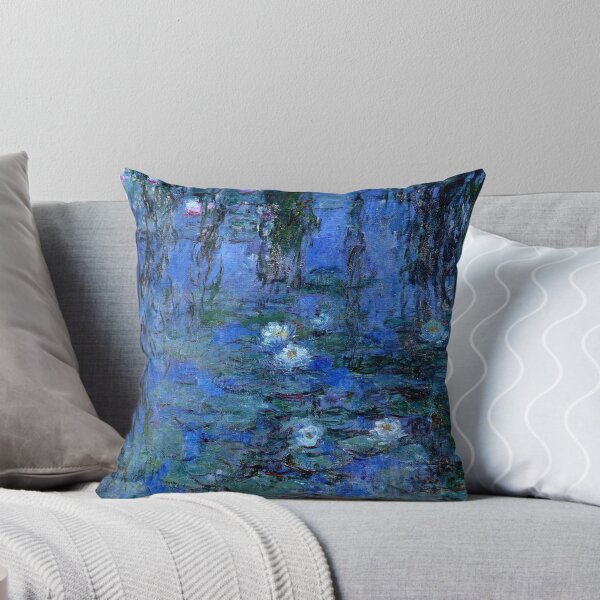 Aperçu de l'œuvre Nénuphars Monet bleu vif créée et vendue par PureVintageLove.