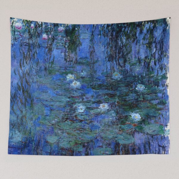 Item preview, Water Lilies Monet vibrant blue designed and sold by PureVintageLove.