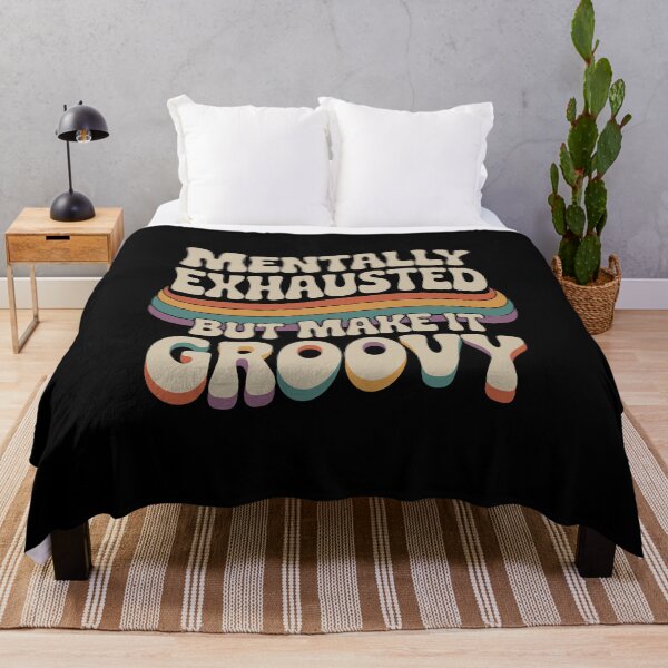 Item preview, Mentally Exhausted But Make It Groovy | funny mental illness designed and sold by tmerchtrends.