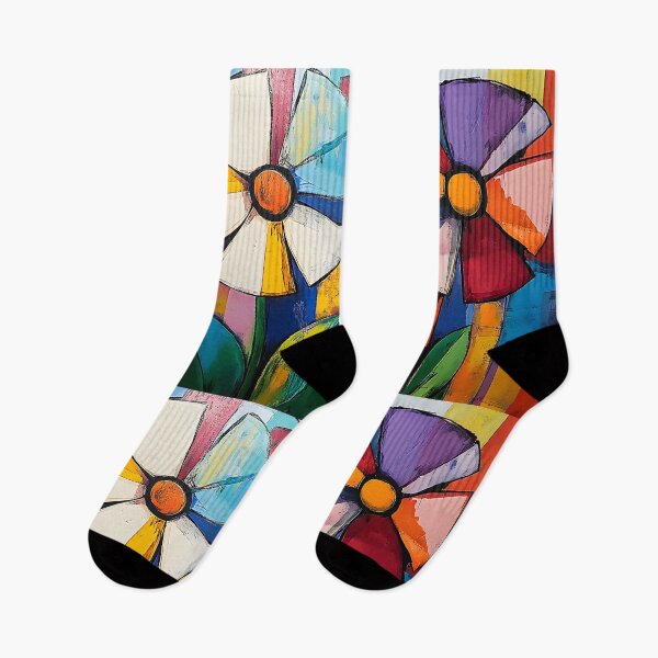 Item preview, Blooming Energy - Vibrant Multicolored Flowers Against a Bold Geometric Backdrop designed and sold by OlfactoART Studio.