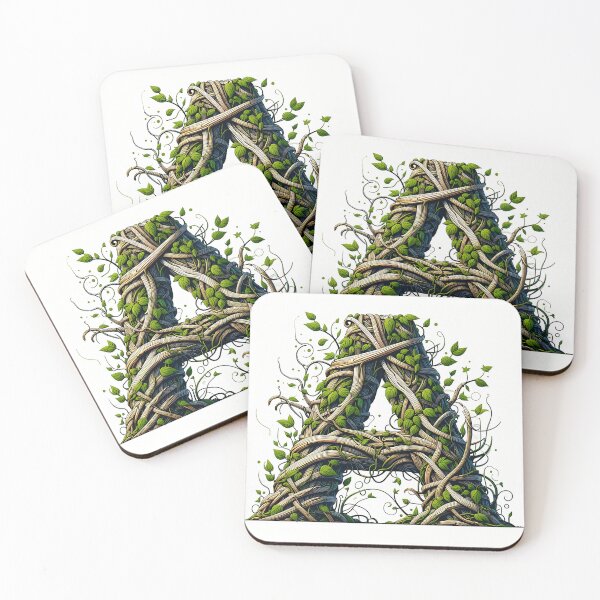 Item preview, the letter A monogram surrounded by roots and vines  designed and sold by Highpinch.