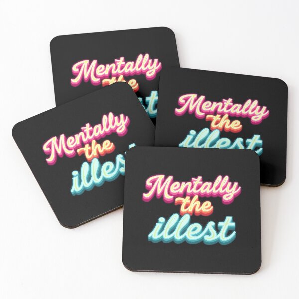 Item preview, Retro neon Mentally the illest - funny mental illness awareness saying   designed and sold by SkeletonsDanger.