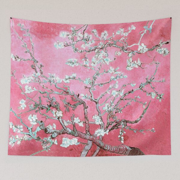 Item preview, almond blossoms van gogh pink & blue designed and sold by PureVintageLove.