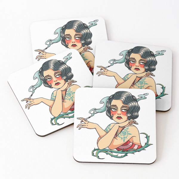 Item preview, Old School Tattoo, Women Smoking Old School Tattoo designed and sold by HaydenMillepied.