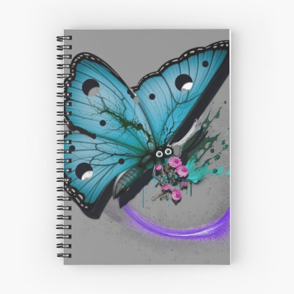 Item preview,  Abstract Blue Butterfly Art with Floral Accents designed and sold by tinkeybabes.