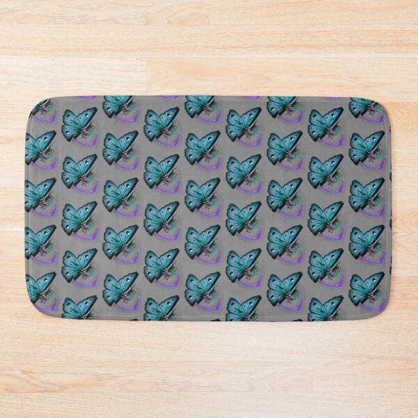 Item preview,  Abstract Blue Butterfly Art with Floral Accents designed and sold by tinkeybabes.