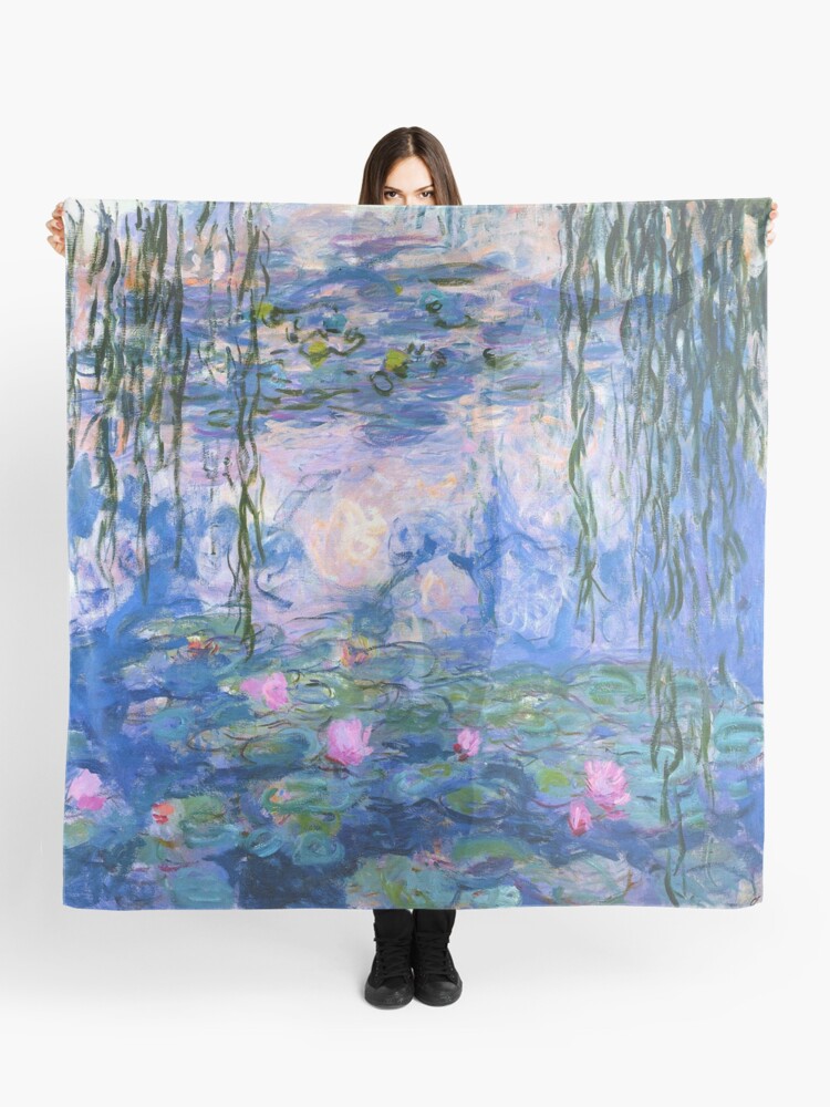 Thumbnail 1 of 3, Scarf, Water Lilies Monet designed and sold by PureVintageLove.