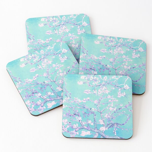 Item preview, Vincent Van Gogh almond blossoms lavender pink aqua blue  designed and sold by PureVintageLove.