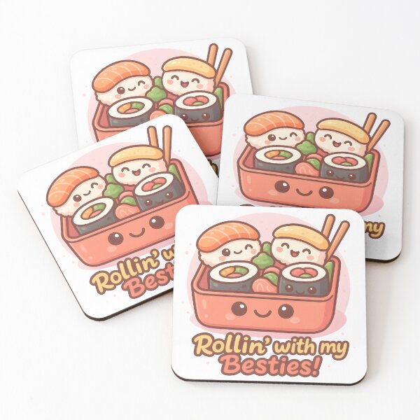 Item preview, Rollin' with My Besties – Kawaii Sushi Bento Box Design designed and sold by Snackwear Apparel.