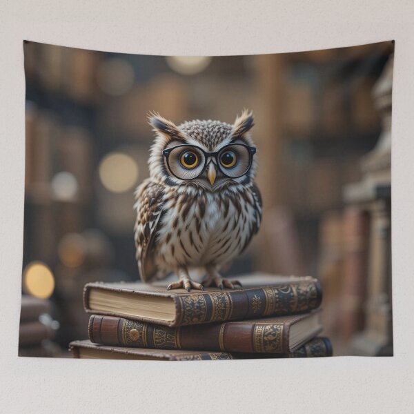 Item preview, owl wearing glasses designed and sold by InezPhotography.