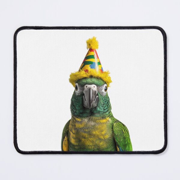 Item preview, Amazon Parrot Wearing Birthday Party Hat designed and sold by LazyOwlStore.