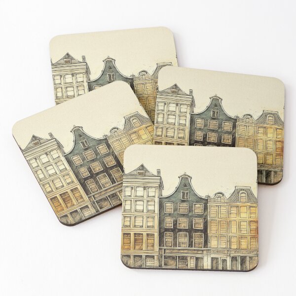 Item preview, Panoramic illustration of Amsterdam canal houses  designed and sold by Photopat.