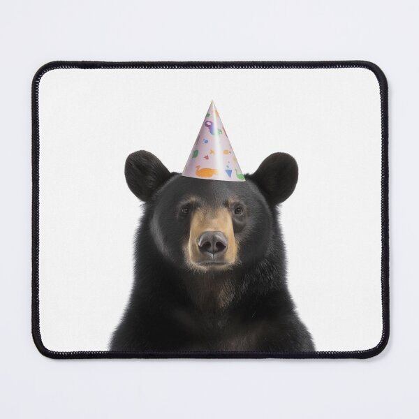 Item preview, American black bear Wearing Birthday Party Hat designed and sold by LazyOwlStore.