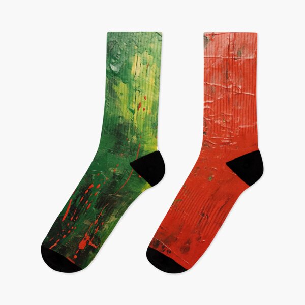 Item preview, Green And Red Spots - Abstract Oil Colors designed and sold by GrinGalore.