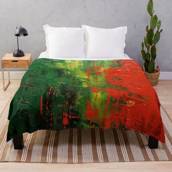 Item preview, Green And Red Spots - Abstract Oil Colors designed and sold by GrinGalore.