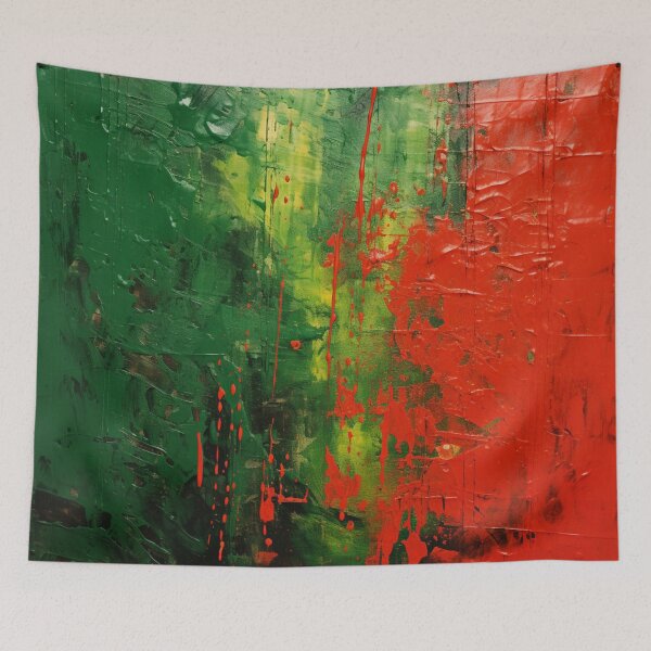 Item preview, Green And Red Spots - Abstract Oil Colors designed and sold by GrinGalore.