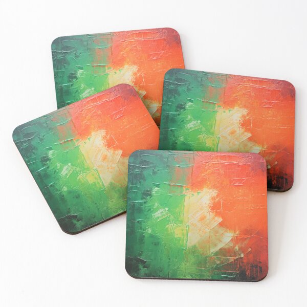 Item preview, Green Yellow Red Spots - Abstract Oil Colors designed and sold by GrinGalore.