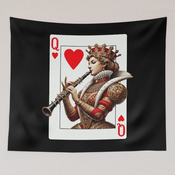 Item preview, Clarinet Player Queen Of Hearts Clarinetist Game Card designed and sold by Kimberley King Art  King Art.